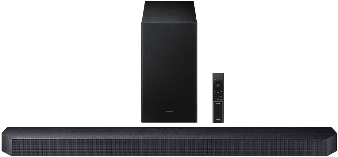 Samsung Soundbar HW-Q600F/ZF Serie Q, 9 Speaker, Wireless, Dolby 5.1ch, Audio a 3.1.2 Canali, DTS Virtual:X Surround Sound Expansion, Voice Enhance Mode, Adaptive Sound, Q-Simphony, Titan Black, 2025