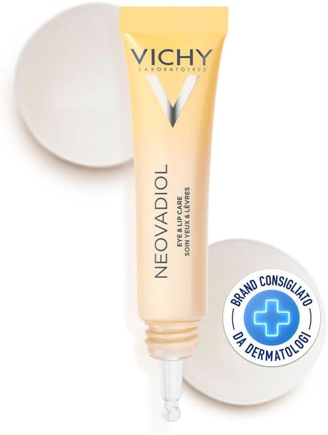 Neovadiol Contorno Occhi e Labbra, Per Nutrire e Lenire Contorno Occhi e Labbra, Formulato Con Omega 3 -6 -9, Acqua Vulcanica di Vichy e Caffeina, 15 ml