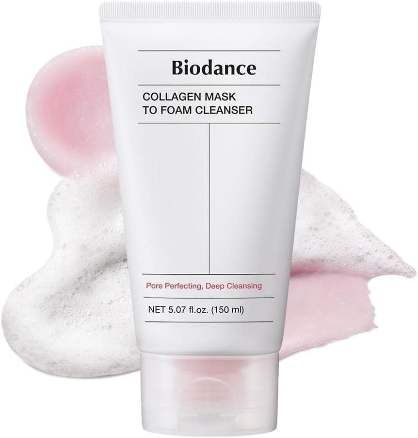 BIODANCE Detergente Viso Collagene Mask to Foam, Detergente Schiumogeno Idratante 2 in 1, Maschera Pori per Pelle Sensibile e Grassa, Skincare Coreana (150 ml)