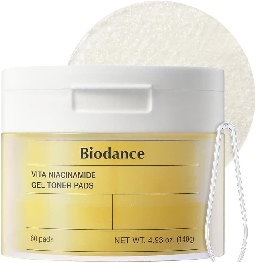 Biodance Vita Niacinamide Gel Toner Pads, Dischetti Tonico Illuminanti con Vitamina C, Correttore Macchie e Uniformante, Skincare Coreana K-Beauty | 60 Pezzi