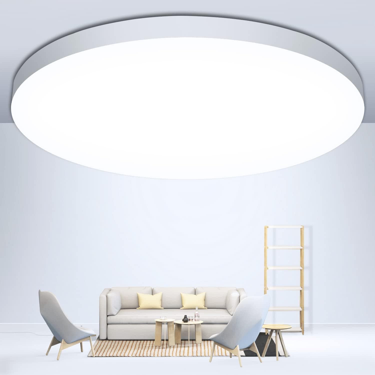OUILA Plafoniera LED Soffitto 24W, Lampada da Soffitto 6500K 2000LM Plafoniera Bagno IP44 Impermeabile Rotonda Ø28CM Lampadario LED Moderna Luce Soffitto per Cameretta, Cucina, Soggiorno, Balcone