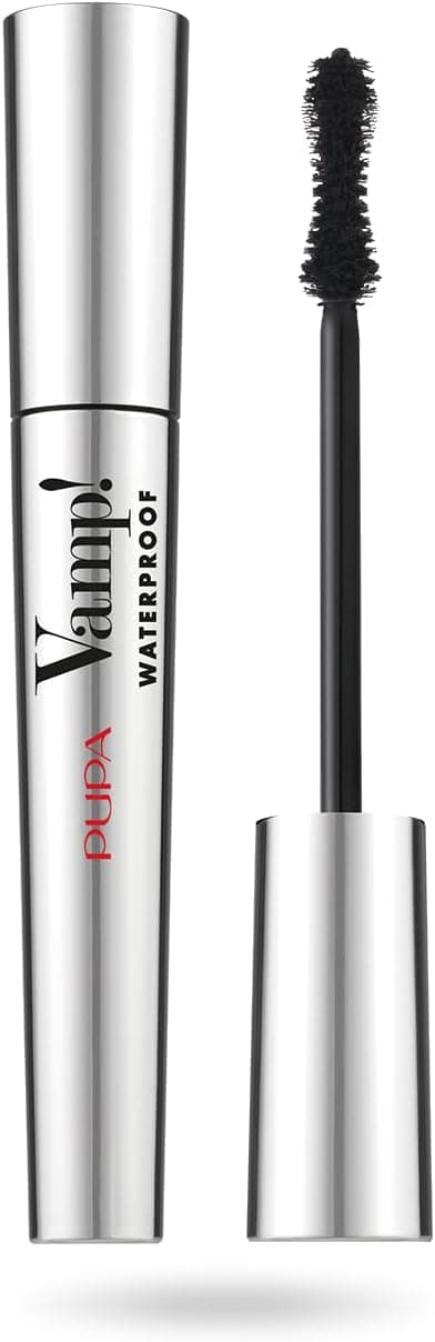 Pupa Mascara Vamp! Waterproof (Colore Extra Black) Effetto Volume rivoluzionario con Tenuta estrema all’Acqua - Adatto a Occhi sensibili e Lenti a contatto (9 ml)