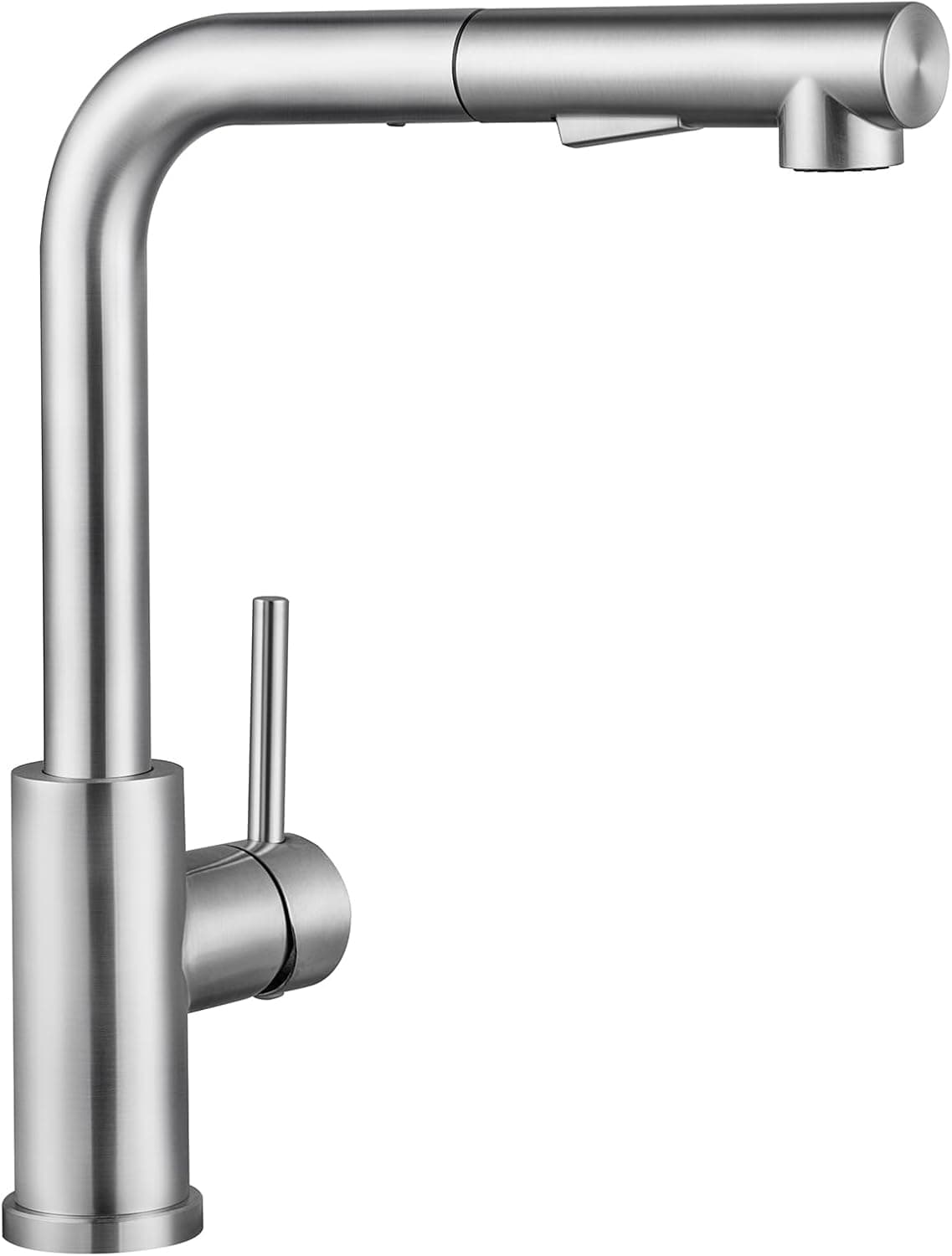 CECIPA Rubinetto Cucina con Doccetta Estraibile, Miscelatore Lavello Cucina in Acciaio Inox con 2 Getto, Rubinetti Lavello Estraibile con Bocca Alta Girevole a 360° (Spazzolato)