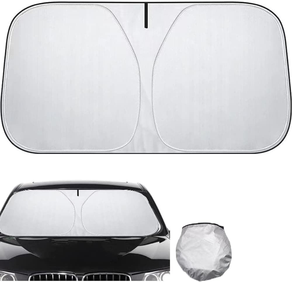 Parasole per Parabrezza Anteriore Auto Protezione Parabrezza Protettore Contro i Raggi UV Visiera Parasole Interna Pieghevole Adatta per La Maggior Parte dei Veicoli (Argento-140 * 70)