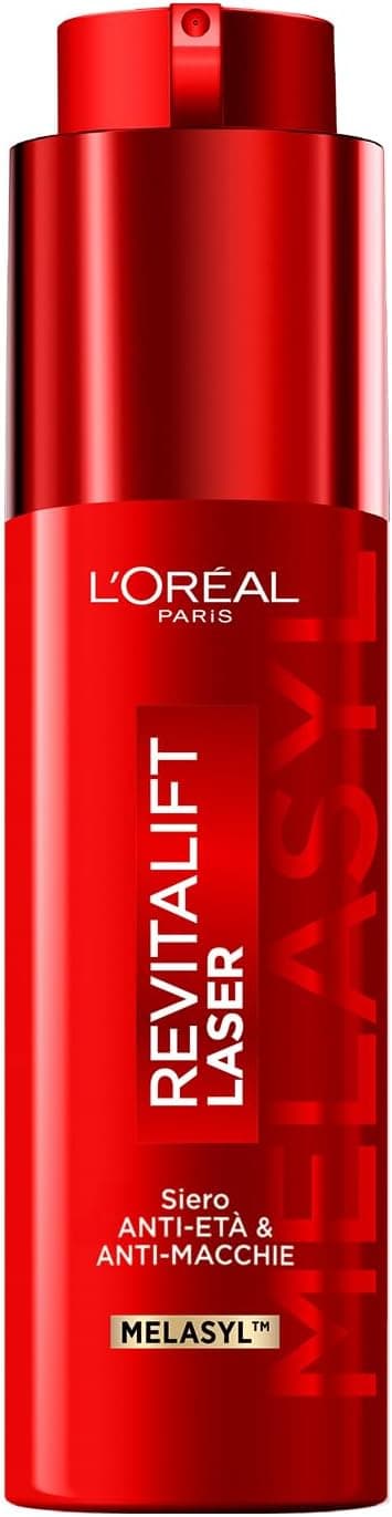 L'Oréal Paris Siero in Crema Anti Età Tripla Azione su Rughe, Macchie e Luminosità, Con Vitamina C, Niacinamide e Melasyl, Revitalift Laser Melasyl, 50ml