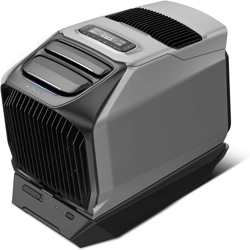 Climatizzatore portatile EcoFlow WAVE 3 con batteria aggiuntiva 1024 Wh, raffreddamento 1800 W, riscaldamento 2000 W, autonomia di 8 ore, controllo tramite app, ideale per campeggio, tende, camper