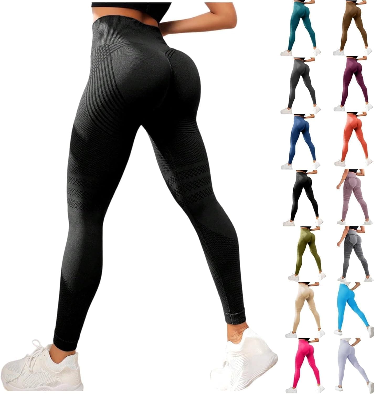 Leggins Anticellulite Donna Leggins 3D Anticellulite Push Up Sculpture Lipedema a Compressione Graduata Leggings Anti Cellulite Leggings Sportivo Vita Alta Senza Cuciture Yoga