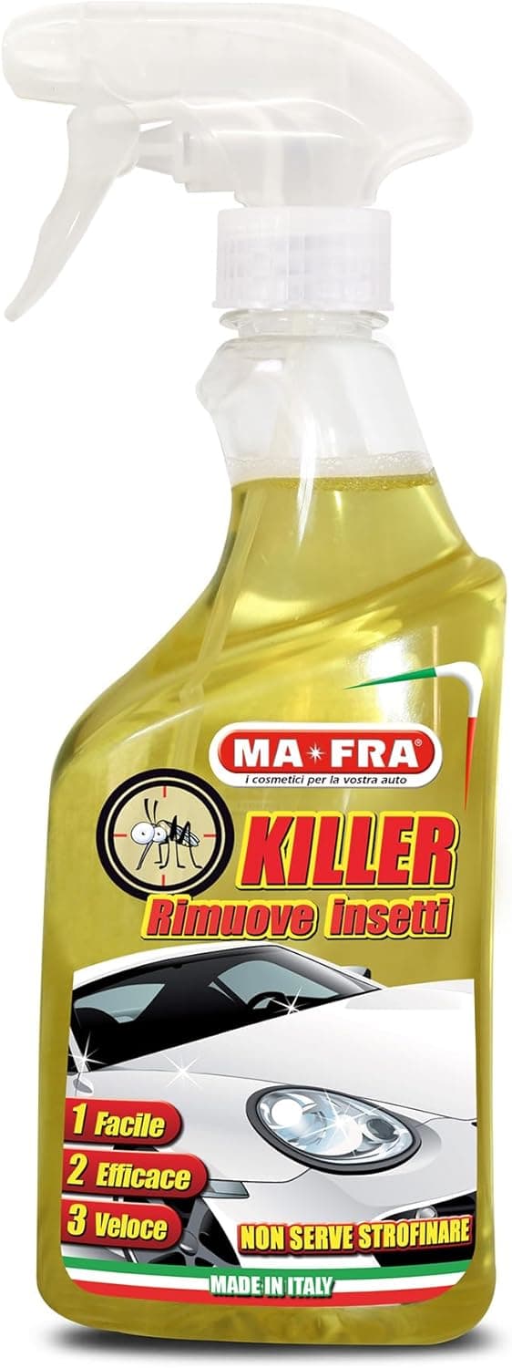 MAFRA, Killer, Detergente Spray per Auto, Elimina Macchie e Tracce di Insetti e Moscerini in modo Facile e Veloce Senza Strofinare, Formato da 500 ml
