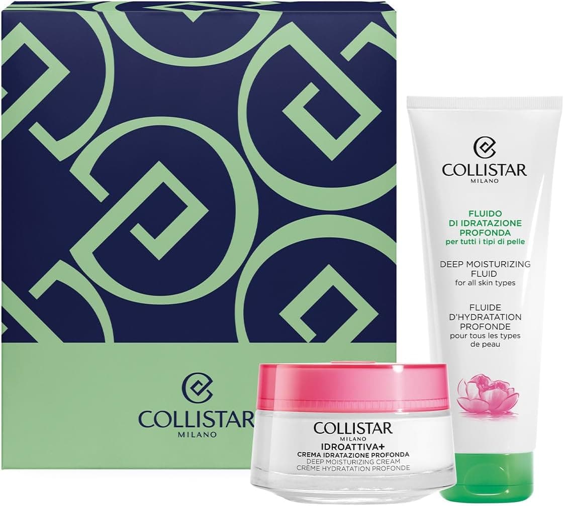 Collistar Cofanetto Viso, Crema Idratazione Profonda 50 ml + Fluido Idratazione Profonda 100 ml, Set Regalo Idratante e Protettivo, Formula Vegan