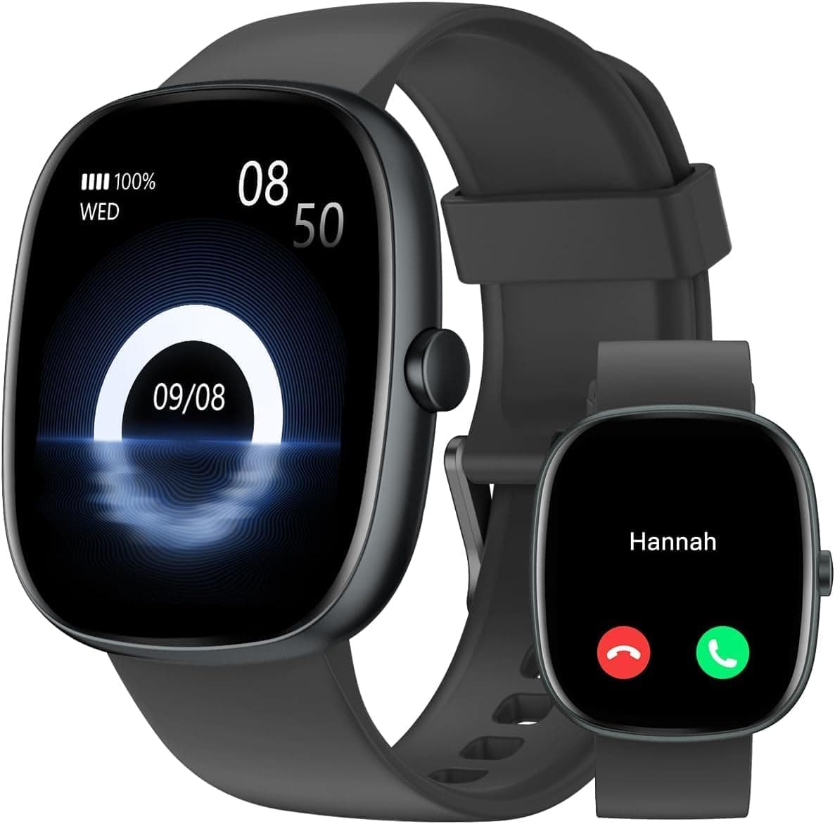 HUAKUA Smartwatch Uomo Donna Chiamate per Android iOS Impermeabile 5ATM 30 Giorni Standby Notifiche Contapassi Cardiofrequenzimetro SpO2 Sonno Ciclo Mestruale Orologio Fitness AMOLED Bluetooth 5.4