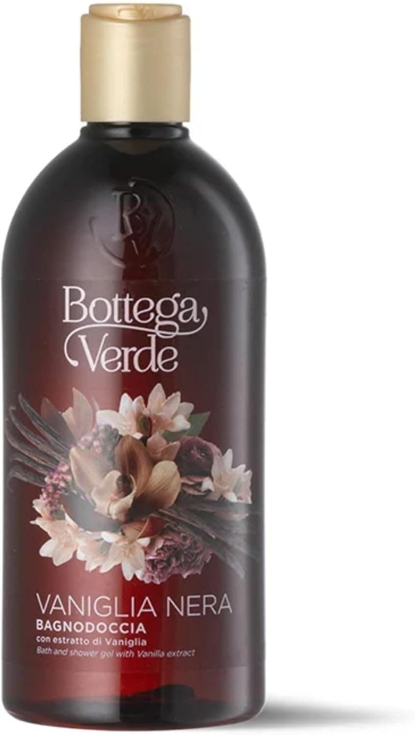 Bottega Verde - Vaniglia Nera, Bagnodoccia Arricchito con Estratto di Vaniglia Nera, 400 ml, Detergente Liquido Adatto a Tutti i Tipi di Pelle, Profumo Fiorito e Fruttato, Senza Siliconi