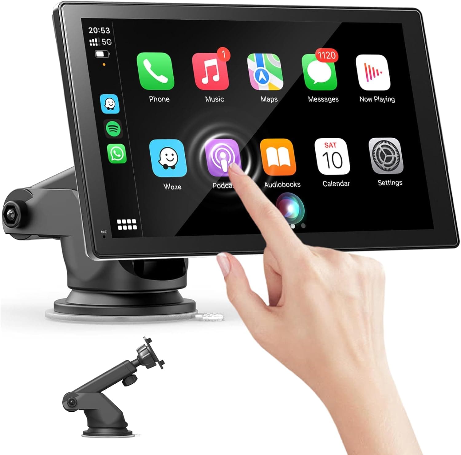 Senza Fili Autoradio, Wireless A-pple Carplay & Android Auto Portatile, 7 Pollici Stereo Auto HD Touch Screen,Car Radio with Mirror Link,GPS Navi,Bluetooth,Voice Control,FM,Plug & Play Car Play Screen
