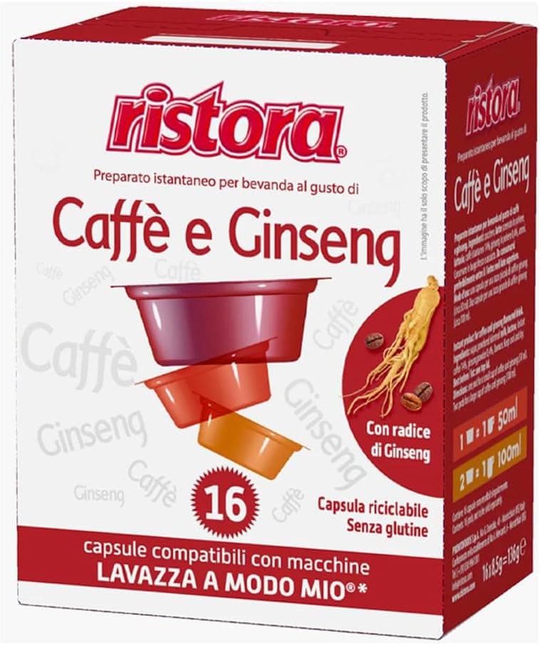 128 Capsule Compatibili A Modo Mio Ristora Caffe' & Ginseng