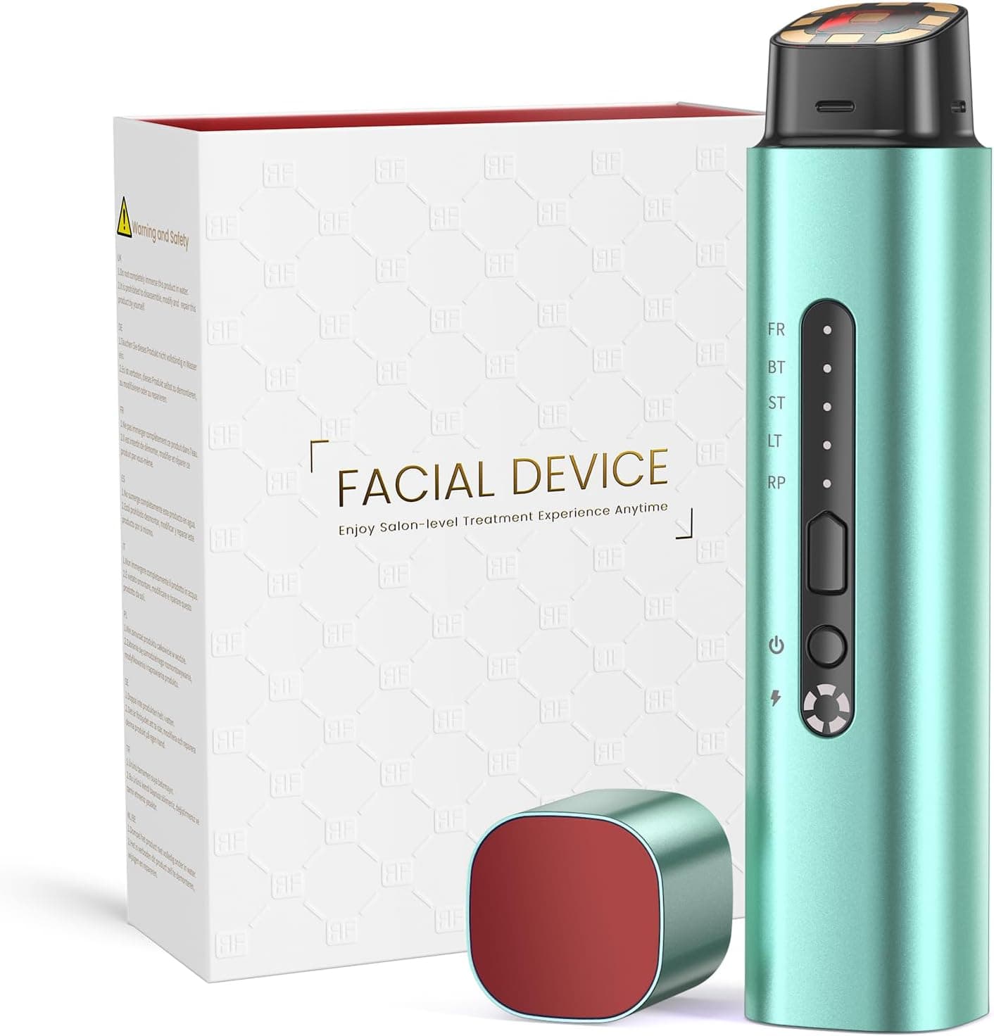 Radiofrequenza Viso Professionale, Microcorrente Massaggiatore Viso, Dispositivo Elettrico di Bellezza Antirughe, Antietà, Anti-Acne, Lifting e Rassodante per Viso e Collo (verde)
