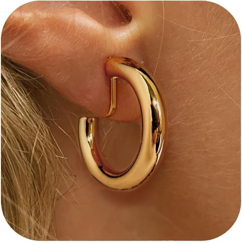Boucles D'Oreilles Clips Hypoallergéniques Pour Femmes, Design Raffiné et Élégant, Résistantes À La Décoloration, Confortables et Tendance, Pour Un Look Unique et Sophistiqué