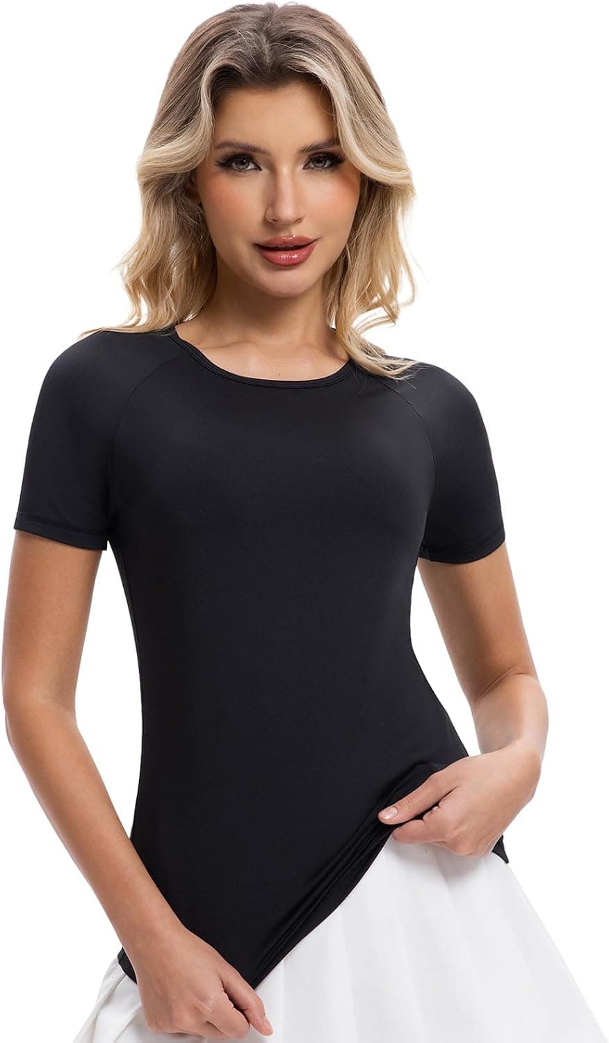 Homord Maglietta Sportiva Donna T-Shirt Fitness Traspirante Morbida Maglia Manica Corta per Palestra Yoga Corsa Running Allenamento
