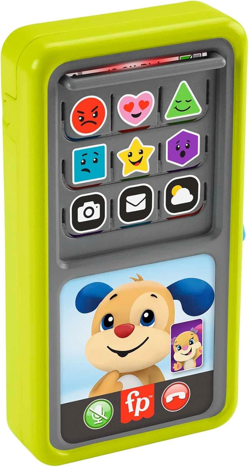 Fisher-Price - Smartphone Scorri e Impara, telefono giocattolo didattico per neonati e bambini ai primi passi, con luci e musica, versione multilingue, giocattolo per bambini 9 - 36 Mesi, HNL45