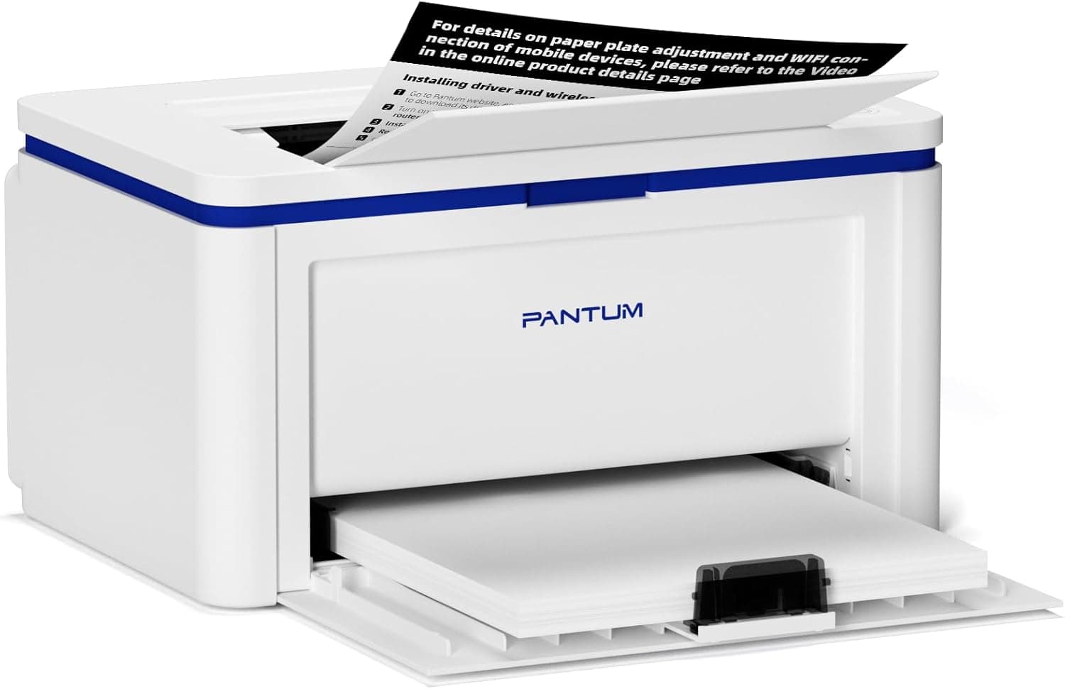 PANTUM BP2309W Stampante Laser WiFi Bianco e Nero, 20 ppm, Bluetooth, USB, Stampanti portatile compatta a Funzione Mini Singola per Casa Piccola Ufficio