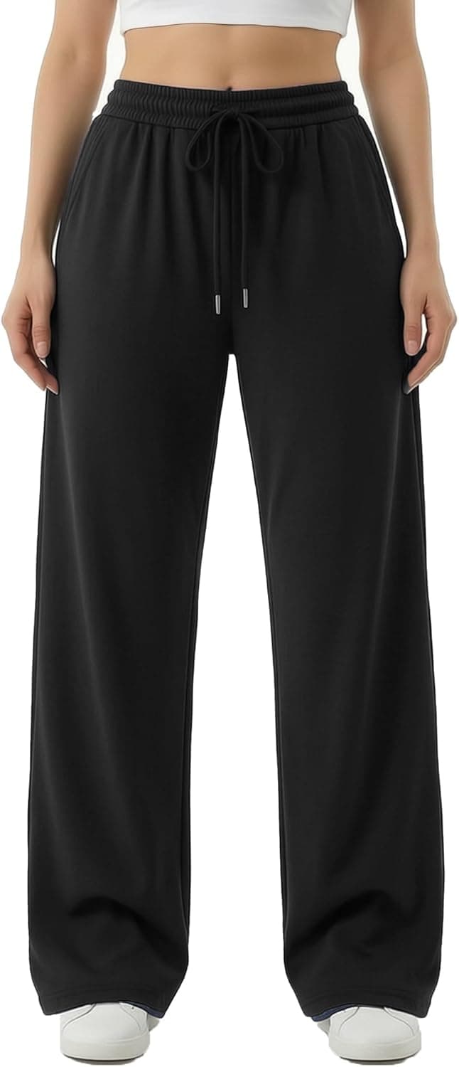 Pantaloni Tuta Donna Vita Alta con Tasche Jogger Larghi Leggeri e Morbidi Pantaloni Casual per Tempo Libero