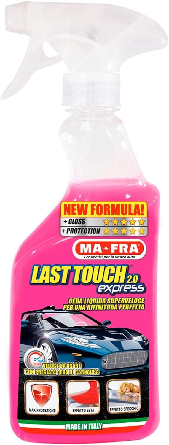 MAFRA, Last Touch Express 2.0, Cera Liquida Superveloce per una Rifinitura Perfetta della Carrozzeria Auto, Azione Pulente e Protettiva, Effetto Specchio, Effetto Seta, Non Unge, Formato 500 ml