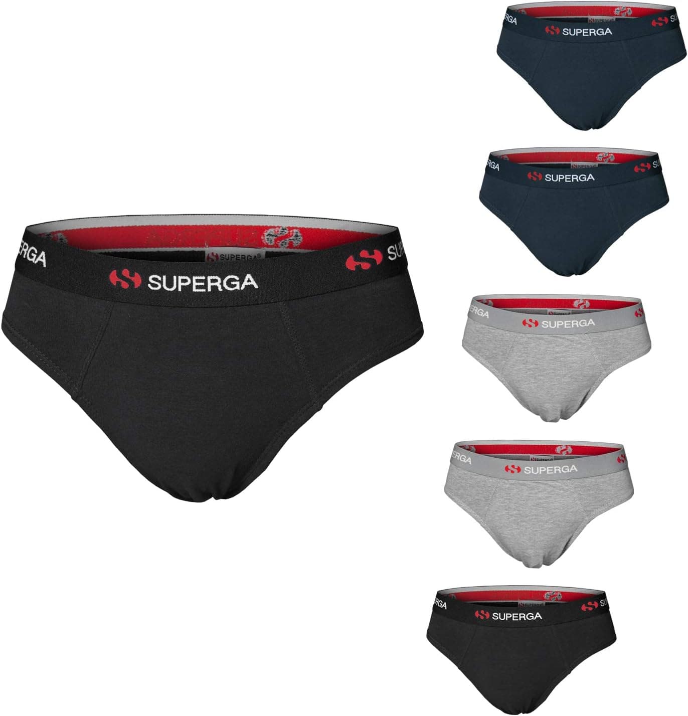 SUPERGA Slip Uomo 6 Pz Assortiti Cotone Elasticizzato Moda Egidio