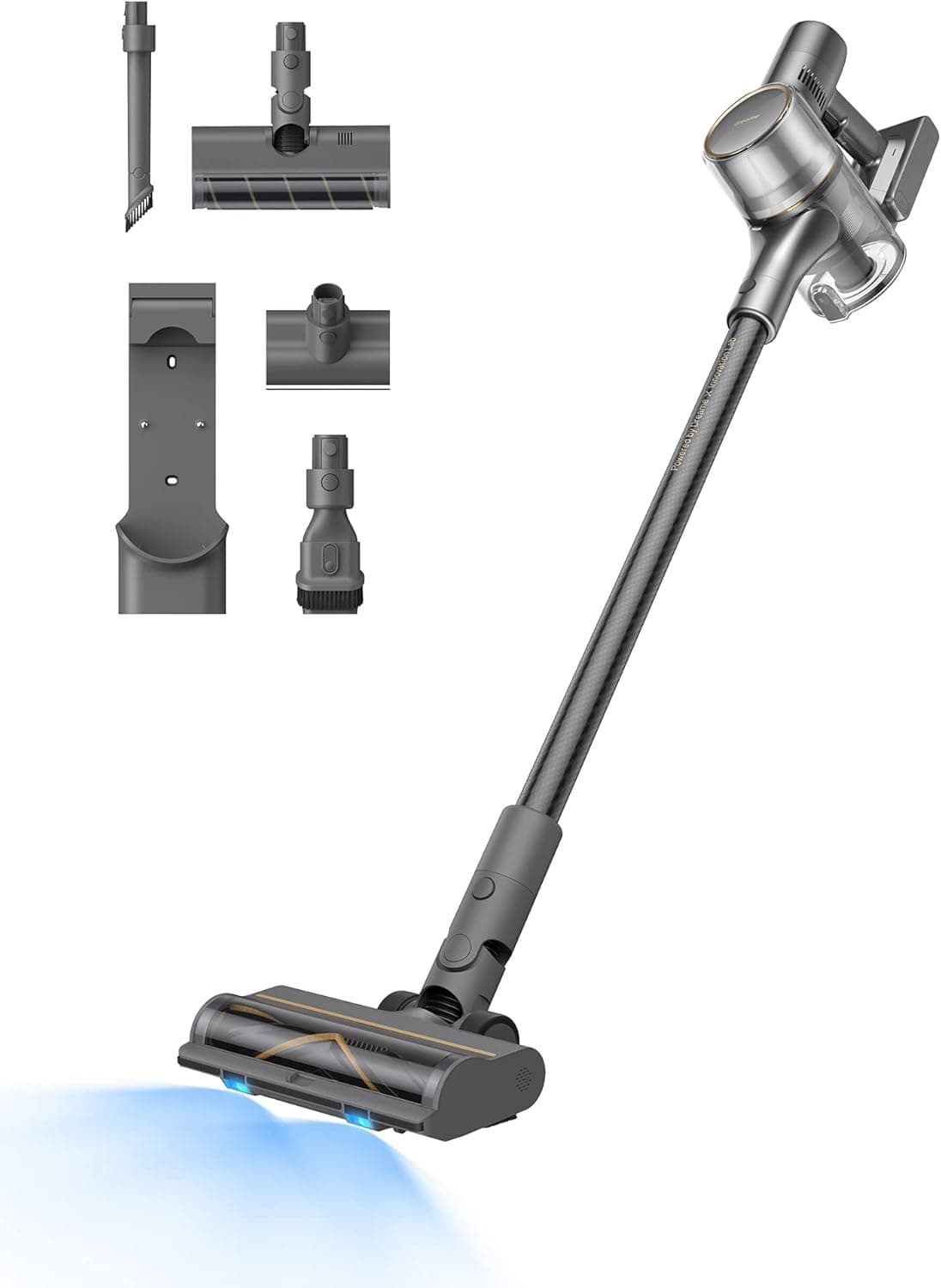 DREAME R20 Aspirapolvere Senza Fili, Aspirazione Potente 22,000PA/190AW, Autonomia 90min, Individuazione Sporco, Schermo LED, Luci LED Blu, Anti-Groviglio, Pulizia Casa, Peli di Animali Domestici