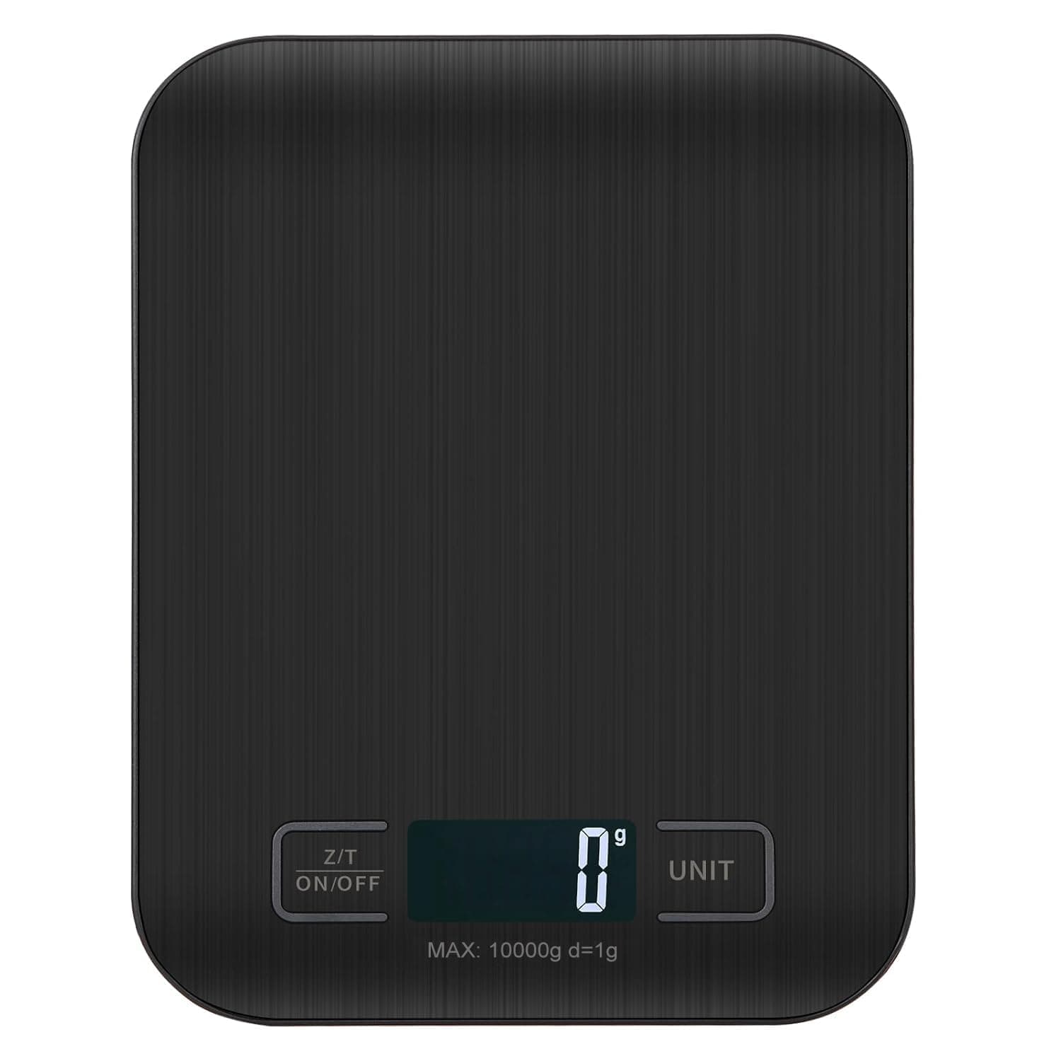 Bilancia Da Cucina Digitale, 10 kg, Bilancia Elettronica In Acciaio Inox, Elegante Bilancia Alimentare Ultra Sottile, Bilancia Elettronica Per Casa e Cucina Con Display Lcd, Funzione Tara (Nero)
