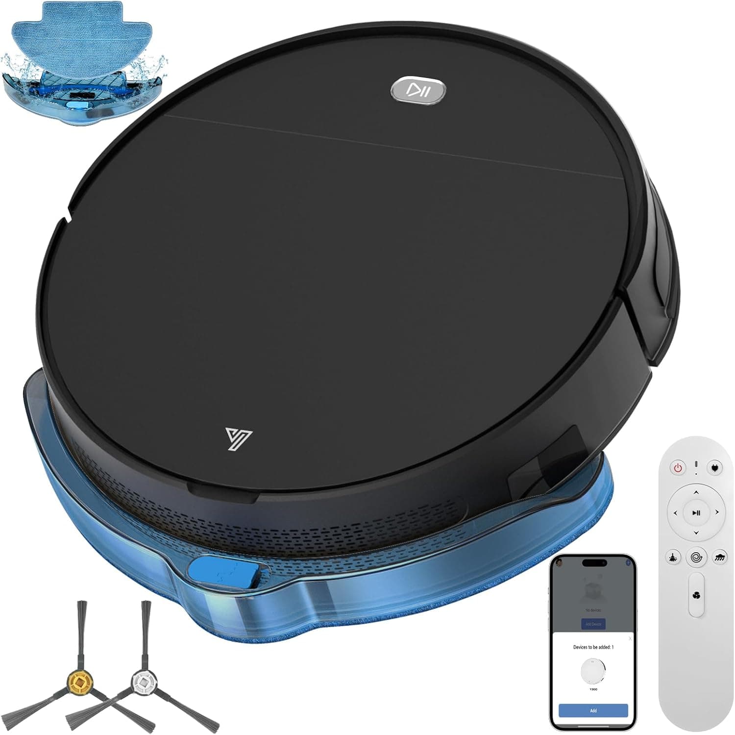 2026 Robot Aspirateur Laveur 3 Modes de Nettoyage, 2 en 1 Aspirateur Robot Jusqu'à 5500Pa, WiFi/Alexa/App, 7.8CM, Auto-Charge, Nettoyage Intelligent pour Poils d’Animaux et Poussière,Noir