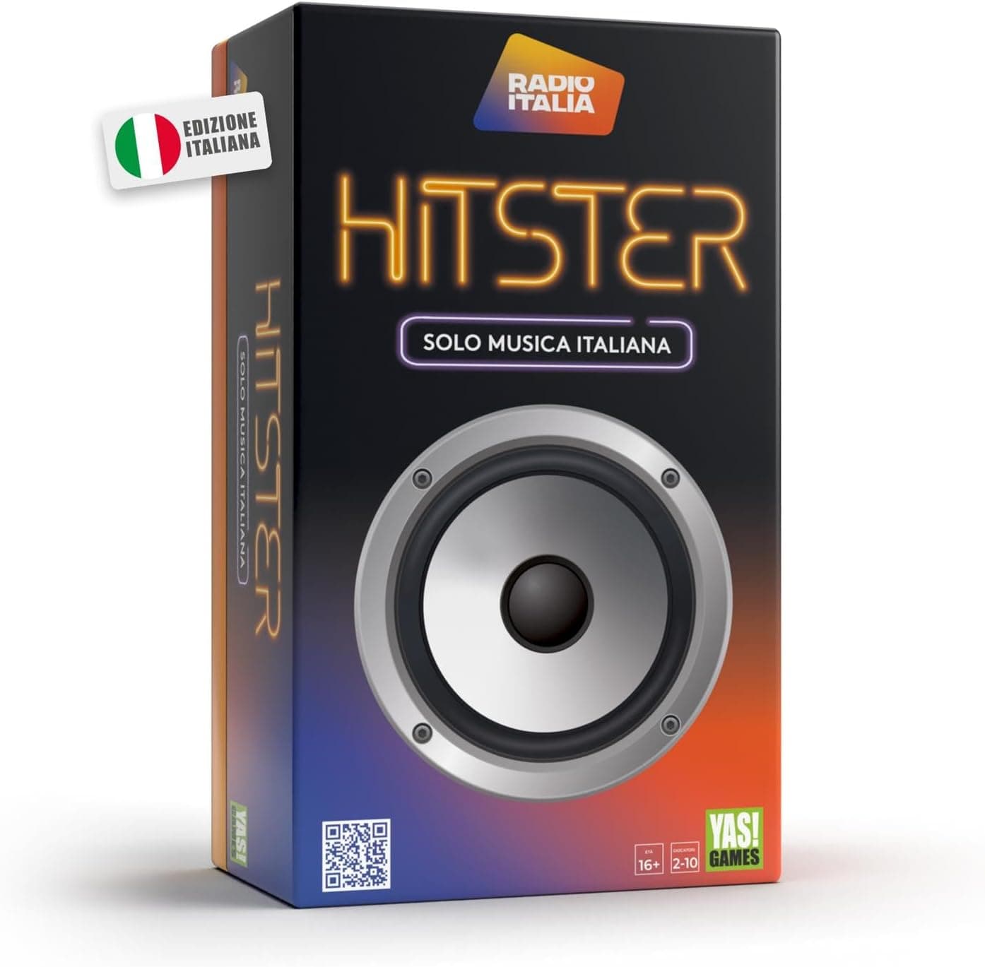 Rocco Giocattoli Yas Games- Hitster Radio Italia - L'Unico in Italiano - Gioco Musicale da 2 a 10 Giocatori dai 16 anni in su