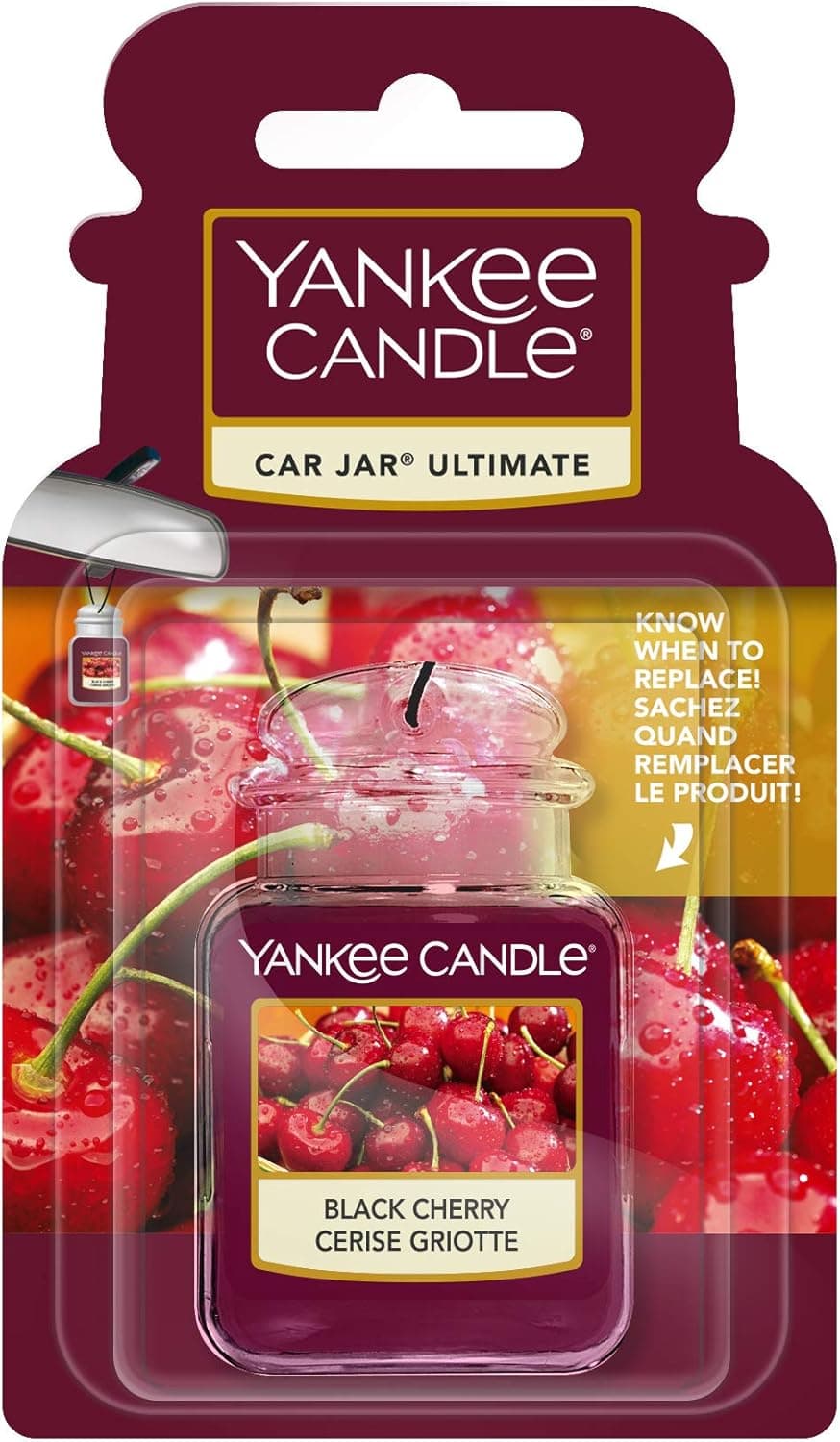 Yankee Candle Car Jar Ultimate Profumatore d'Aria | Ciliegia Nera | Dura fino a 4 settimane