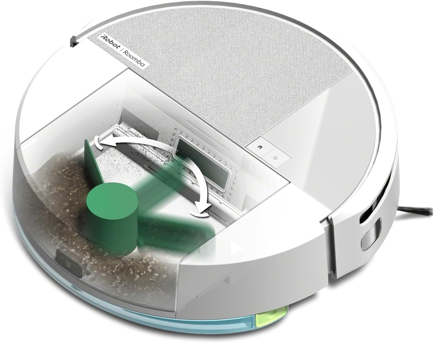 iRobot Roomba 205 DustCompactor Combo, Robot Aspirapolvere Lavapavimenti, Senza Sacchetto, Raccoglie e Compatta la Polvere, Navigazione LiDAR, Rileva Tappeti/Moquette, Controllo tramite App, Bianco