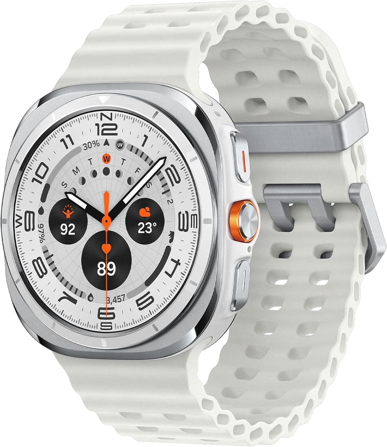 Samsung Galaxy Watch Ultra Smartwatch Galaxy AI, Resistenza estrema, Batteria a lunga durata, Sirena di emergenza, LTE, Cassa in titanio di grado aerospaziale 47mm Titanium White [Versione italiana]