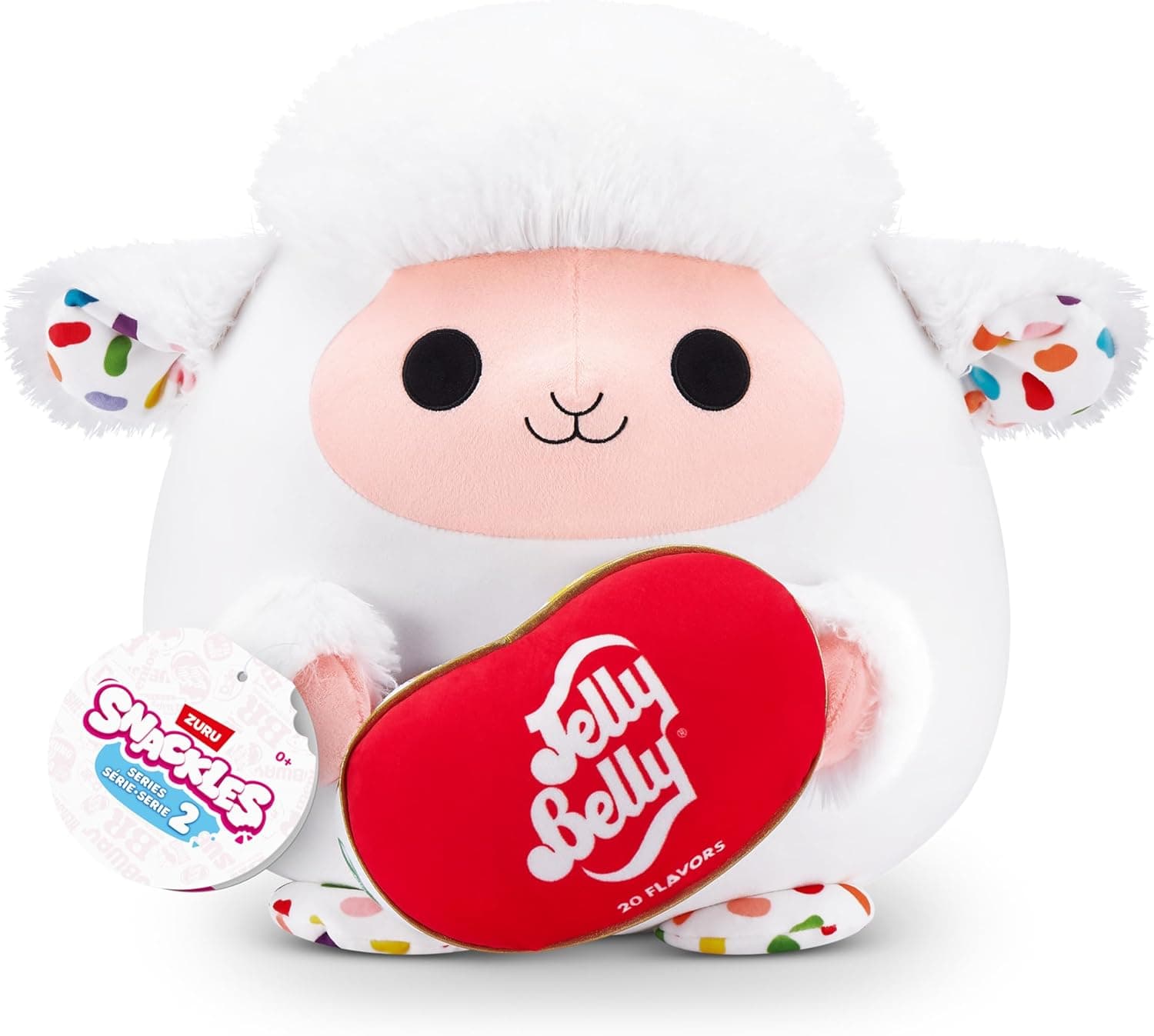 Snackles Agnellino Pasquale 20 cm (Jelly Belly) di ZURU, Peluche Morbido, Regalo Pasqua Bambini (Lamb)