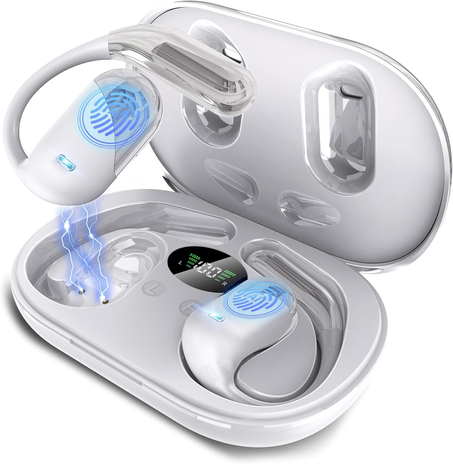 Paekole AI Cuffie Traduzione Simultanea, 2026 Auricolari Bluetooth 6.1 Wireless, 4 in1 Cuffie Traduzione Bluetooth 60 ore con ENC, Auricolari Traduttore Istantaneo 198 Lingue, Bianco Avorio