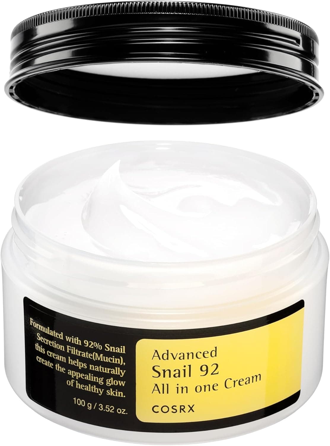 COSRX Advanced Snail 92 Crema tutto in uno, 3,53 oz/100 g | Secrezione idratante della mucina di lumaca filtrata al 92% | Idratante viso, lunga durata, idratazione profonda e intensa, 100 g