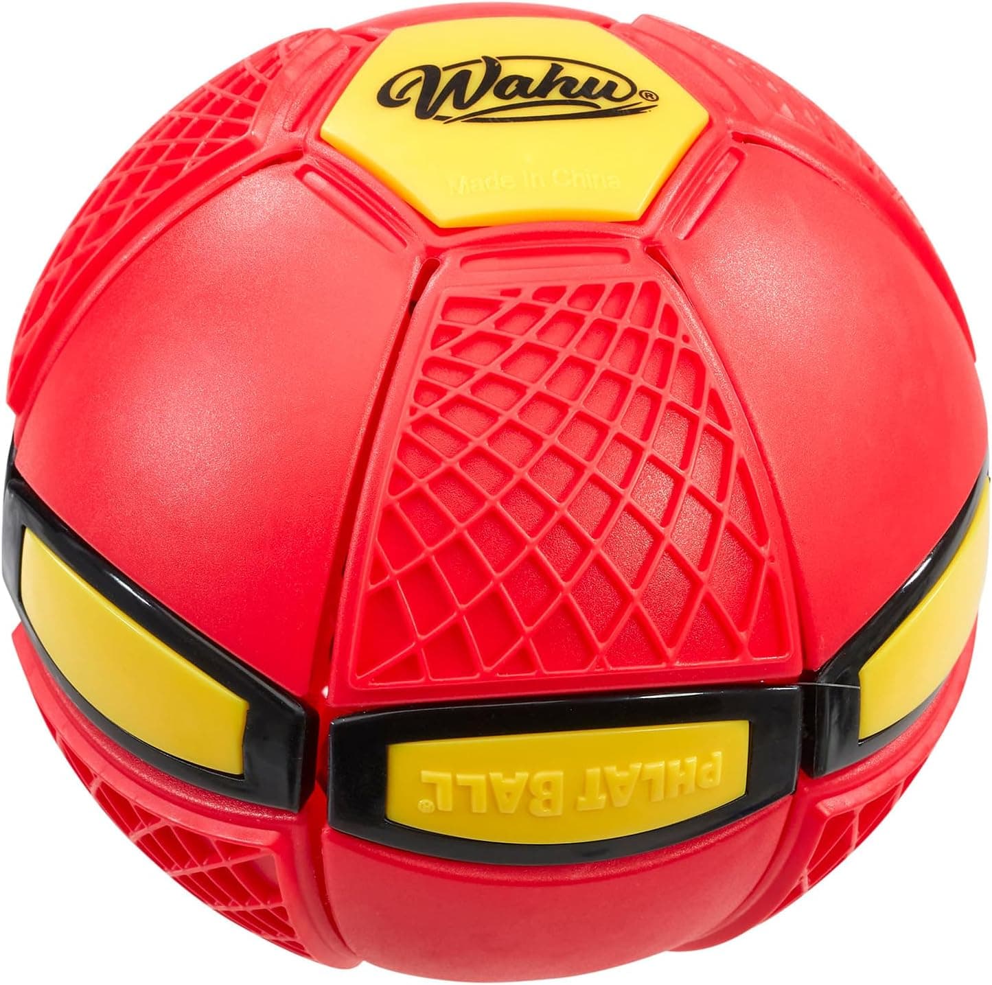 Wahu - PHLAT BALL Junior Rosso - Mini Frisbee Volante Trasformabile in Pallone - Giochi da Giardino per Bambini dai 5 Anni - Palla Innovativa 10,2cm, Frisbee 15,2cm - Giochi da Esterno - 2+ Giocatori