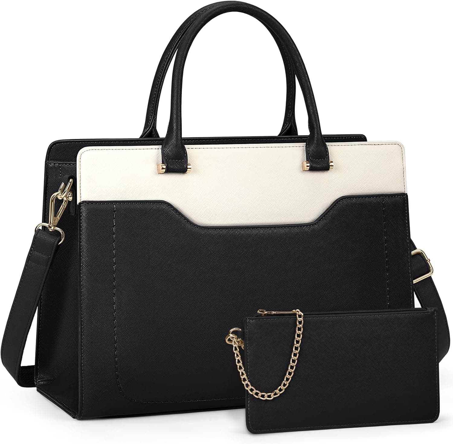 RAINSMORE Borsa Donna Università Grande per Lavoro - Tote Bag in Pelle PU, Tracolla Firmata, a Spalla