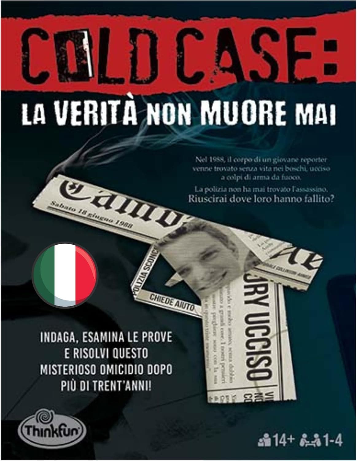 ThinkFun - Cold Case 1: La verità non muore mai, Gioco investigativo Poliziesco con indizi e prove per risolvere il caso, Gioco da tavolo mistero per adulti 1-4 giocatori, Idee Regalo