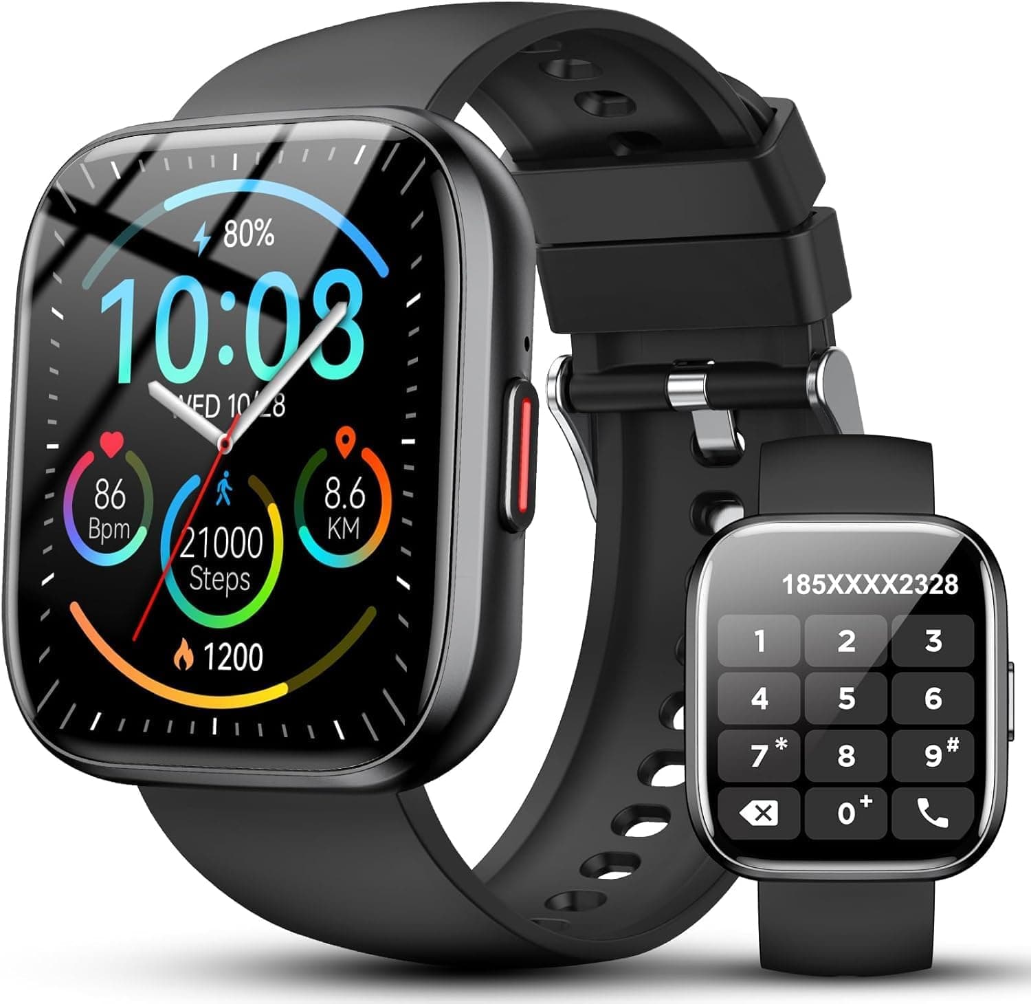 Smartwatch Uomo Donna, 1,85'' Orologio Smartwatch con Effettua/Risposta Chiamate, 112 Modalità Sportive Fitness Tracker con Sonno/Cardiofrequenzimetro, IP68 Smart Watch per Android iOS