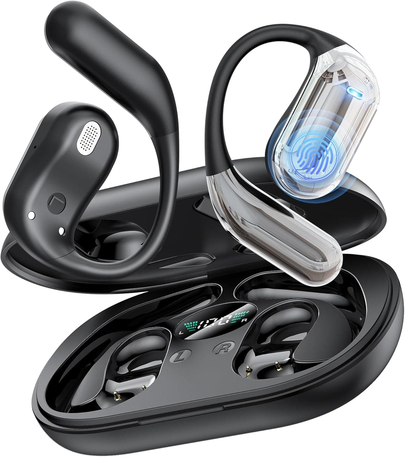 Cuffie Bluetooth Auricolari Bluetooth 5.4, Sport Cuffiette Wireless, Cuffie Open Ear 48 Ore di Riproduzione, Cuffie Senza Filo HiFi Stereo IP7 Impermeabili, Auricolare Bluetooth per iOS & Android