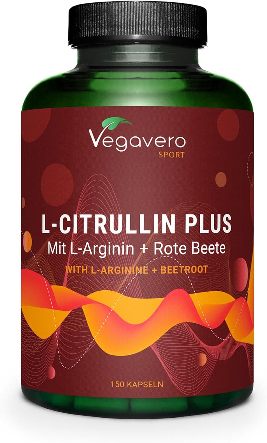 Vegavero L-Citrullina + L-Arginina | 2946 mg di Citrullina Malato (AMINOFERMENT) | con Barbabietola (Betaina) | Senza Additivi | Performance Sportiva e Massa Muscolare | 150 capsule | Vegan