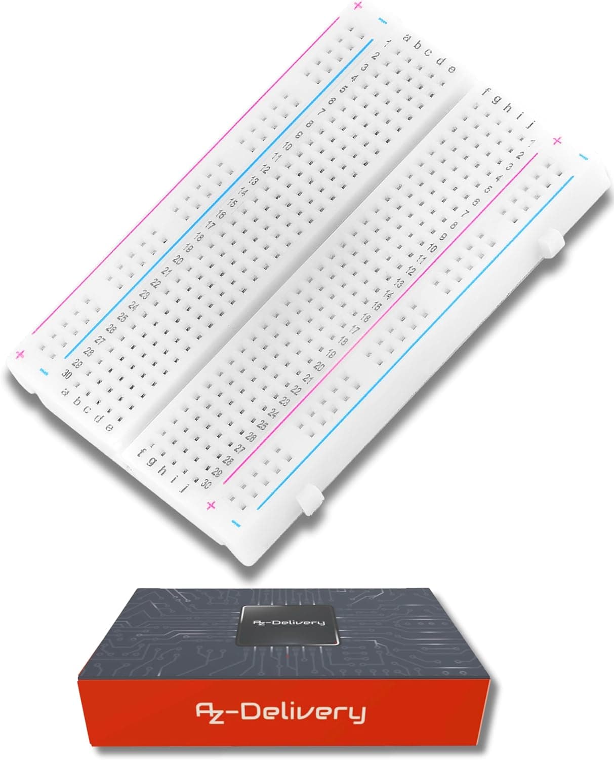 AZDelivery MB-102 Mini Breadboard da 400 Pin con 4 Barre di Alimentazione compatibile con Arduino incluso un E-Book!