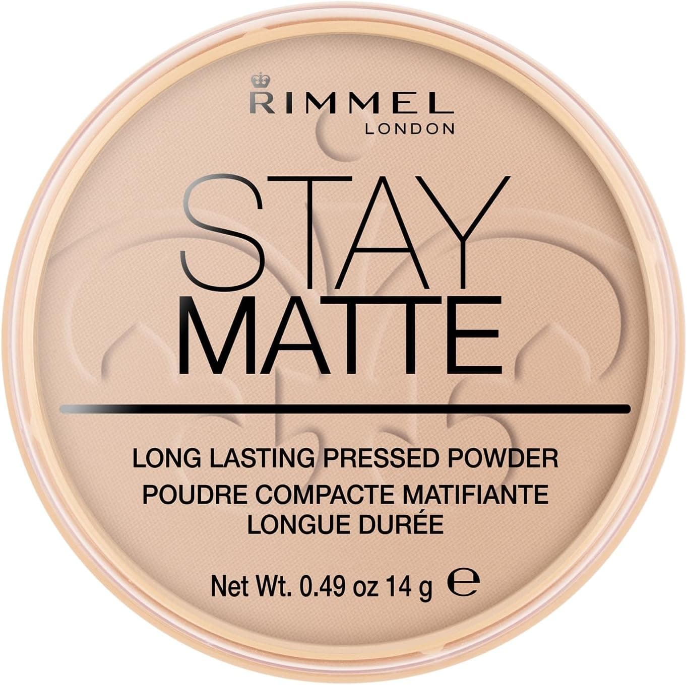 Rimmel London Cipria Compatta Stay Matte, Polvere Opacizzante a Lunga Tenuta per Pelli Grasse e Miste, 005 Silky Beige- 14 g