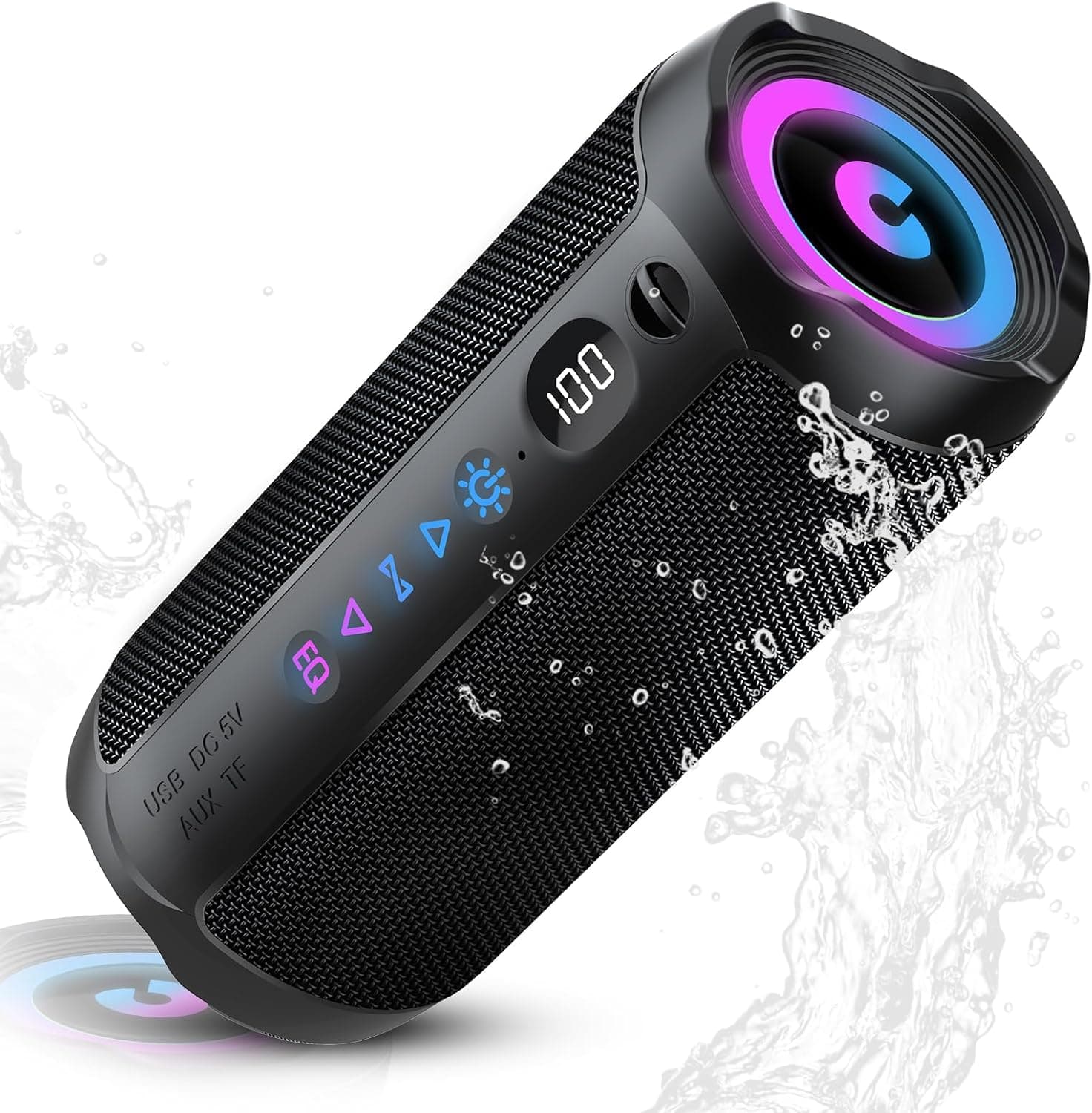 Cassa Bluetooth Portatile 25W, Potente Altoparlante Bluetooth, Doppio Basso Driver, 25 Ore di Autonomia, TWS Accoppiamento, RGB, IPX7 Impermeabile, AUX, TF,USB,Ideale Attività All'aperto/Feste/Viaggi