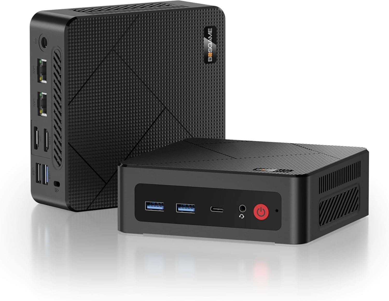 BOSGAME E4 Windows 11 Pro Business Mini PC Ryzen 5 3550H, 4 core, 8 thread, fino a 3,7 GHz, 16 GB DDR4 RAM, 512 GB SSD, 4 K a 60 Hz Triple Display, HDMI, DP, Type-C, USB3.2, Dual LAN