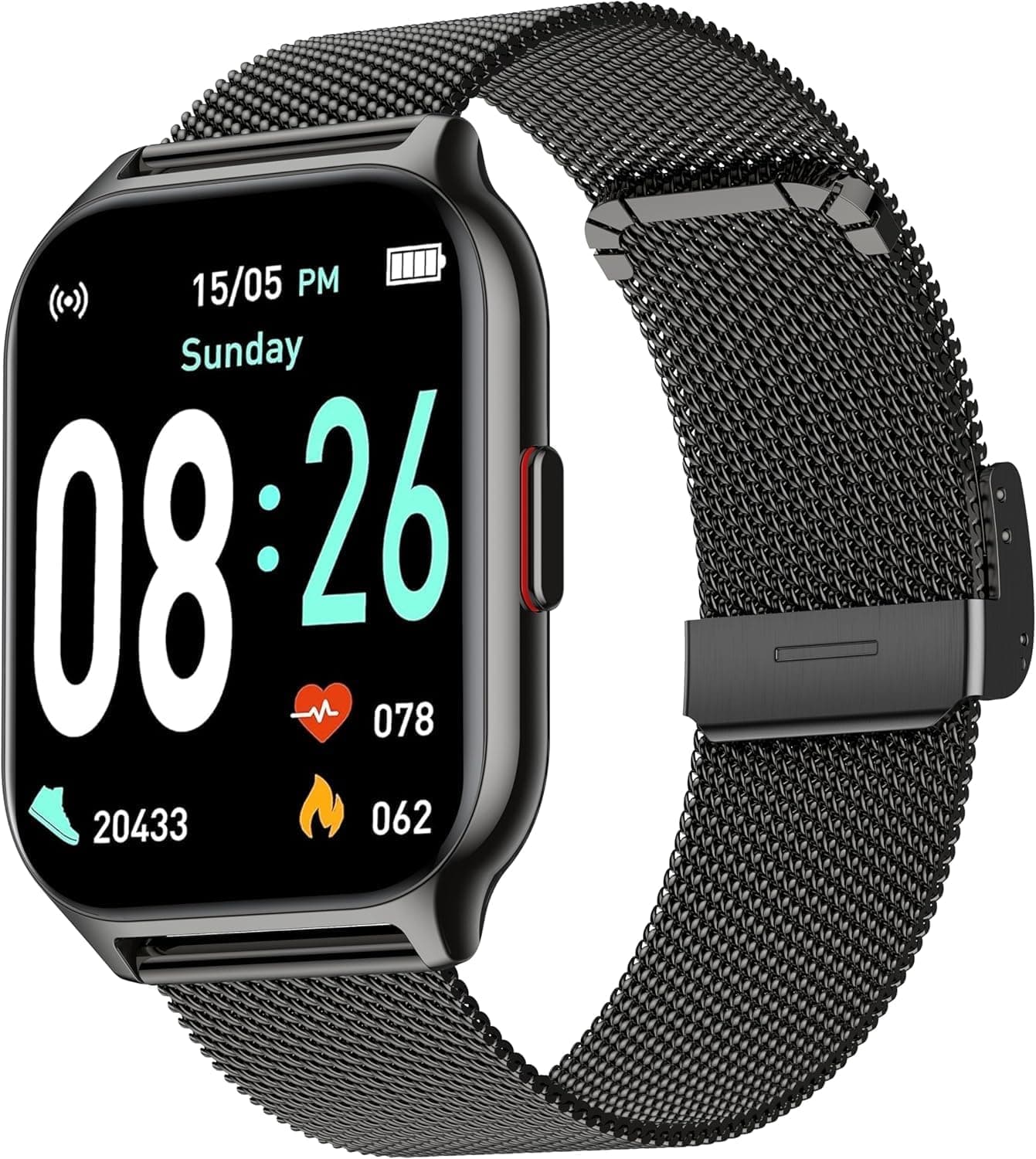 Smartwatch Uomo Donna, Effettua/Rispondi alle Chiamate, 2.0" Fitness Orologio, 100+ Modalità Sportive, Monitoraggio SpO2/Sonno/Pressione Sanguigna/Frequenza Cardiaca, Compatibile iOS/Android