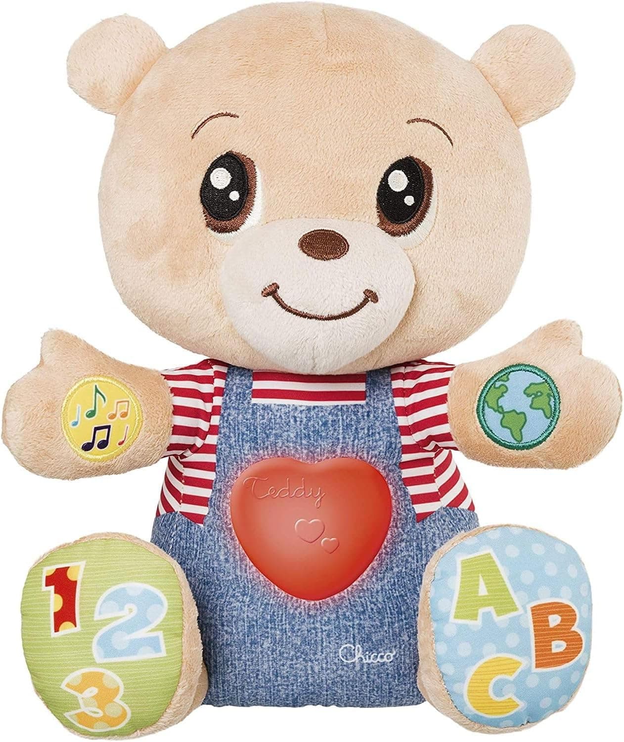 Chicco Teddy Orso Peluche Interattivo, Gioco Educativo, Numeri e Lettere, Pupazzo - Bambini 6 Mesi - 5 Anni