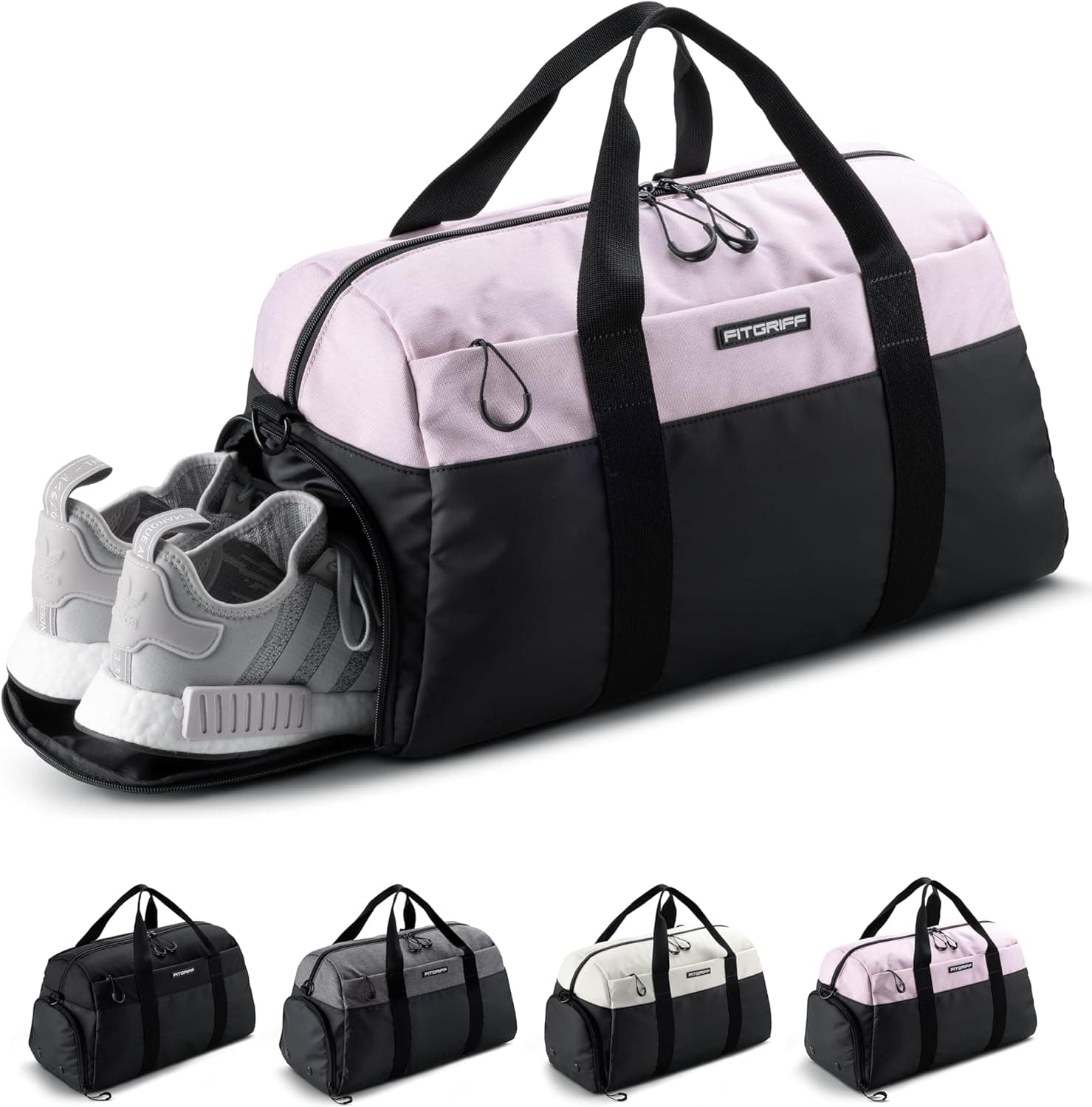 Fitgriff® Borsone Palestra Uomo & Donna V2 - Borsa Sportivo con Porta Scarpe e Tasca Umida da Viaggio, Sport, Fitness, Piscina - Duffel Bag