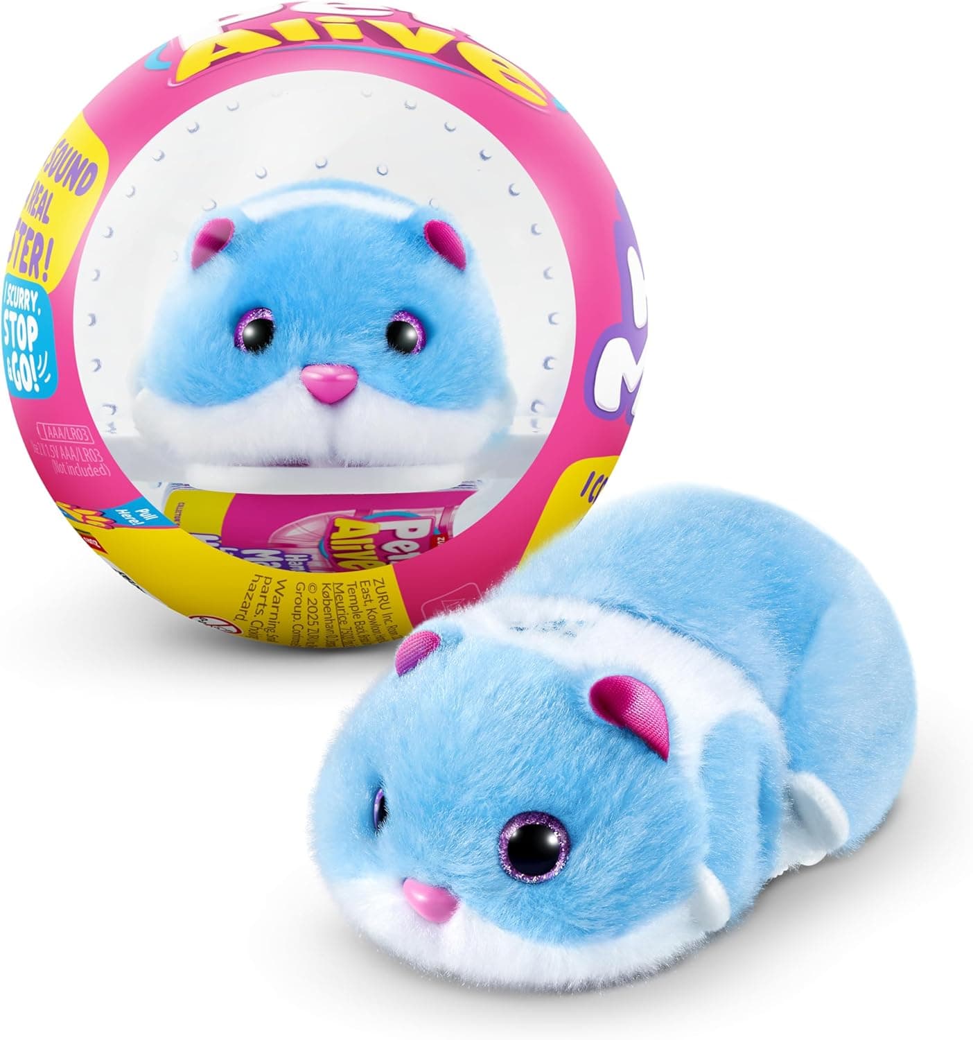 Pets Alive Hamster Mania by ZURU, Blue Hamster, Pet Nurture, Soft Toy, Real Alive, 20+ Sounds Interactive, Electronic Pet, (Blue)