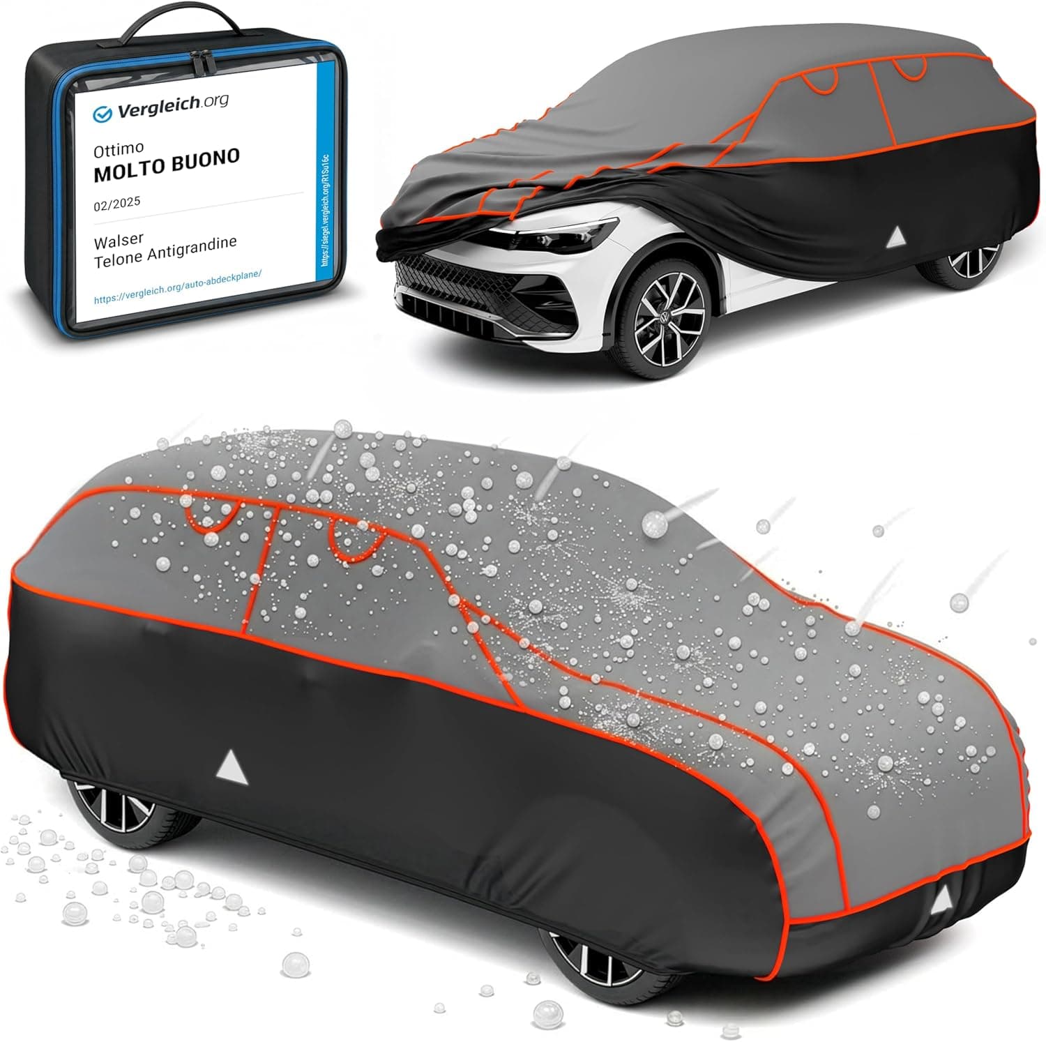 WALSER telo antigrandine per auto, Perma Protect SUV, prodotto Molto Buono* copertura per auto antigrandine, certificato dal TÜV Austria* telo protettivo idrorepellente, Copriauto Misura 6 SUV/VAN